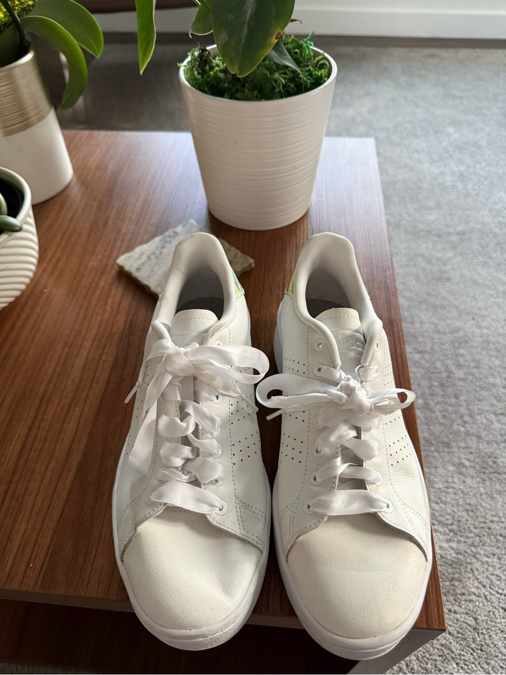 Adidas cloudfoam White Leather Sneakers